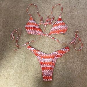 Shein Orange Pattern Bikini